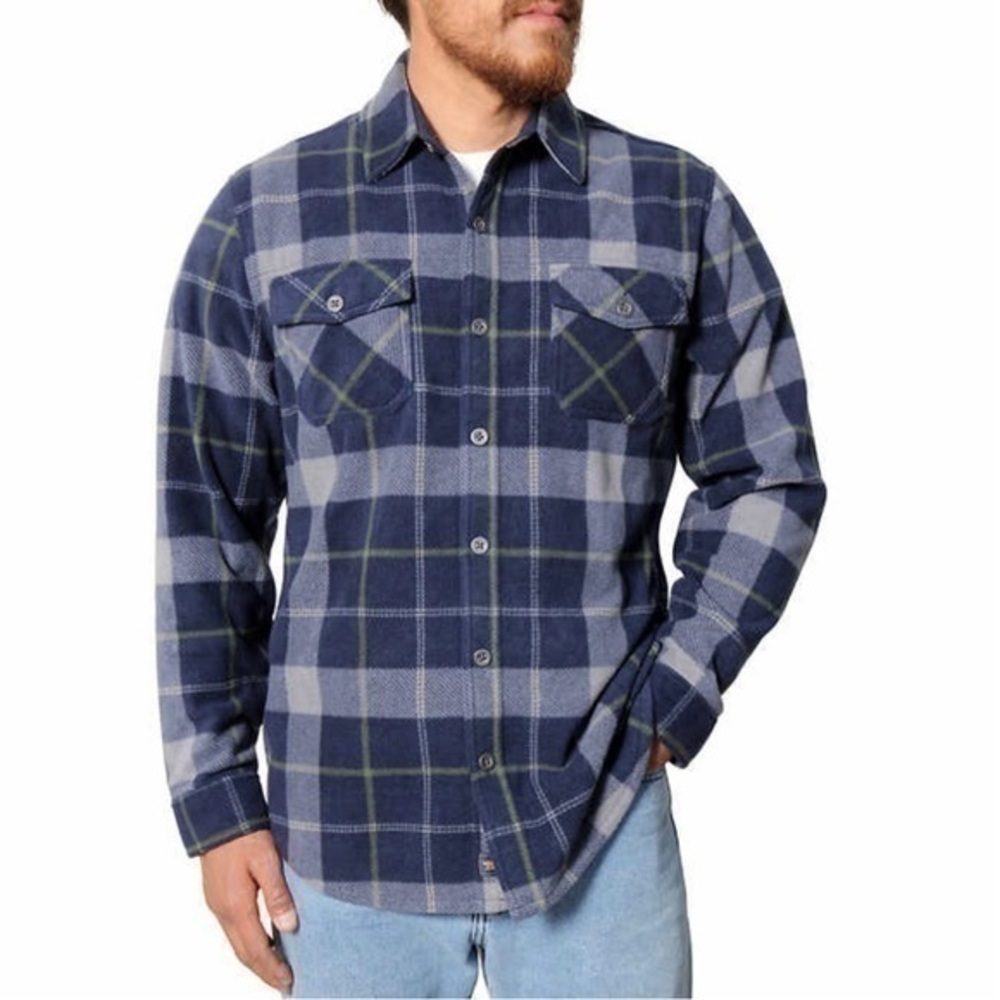 Freedom Foundry men’s size medium soft fleece flannel button down shirt- NWT